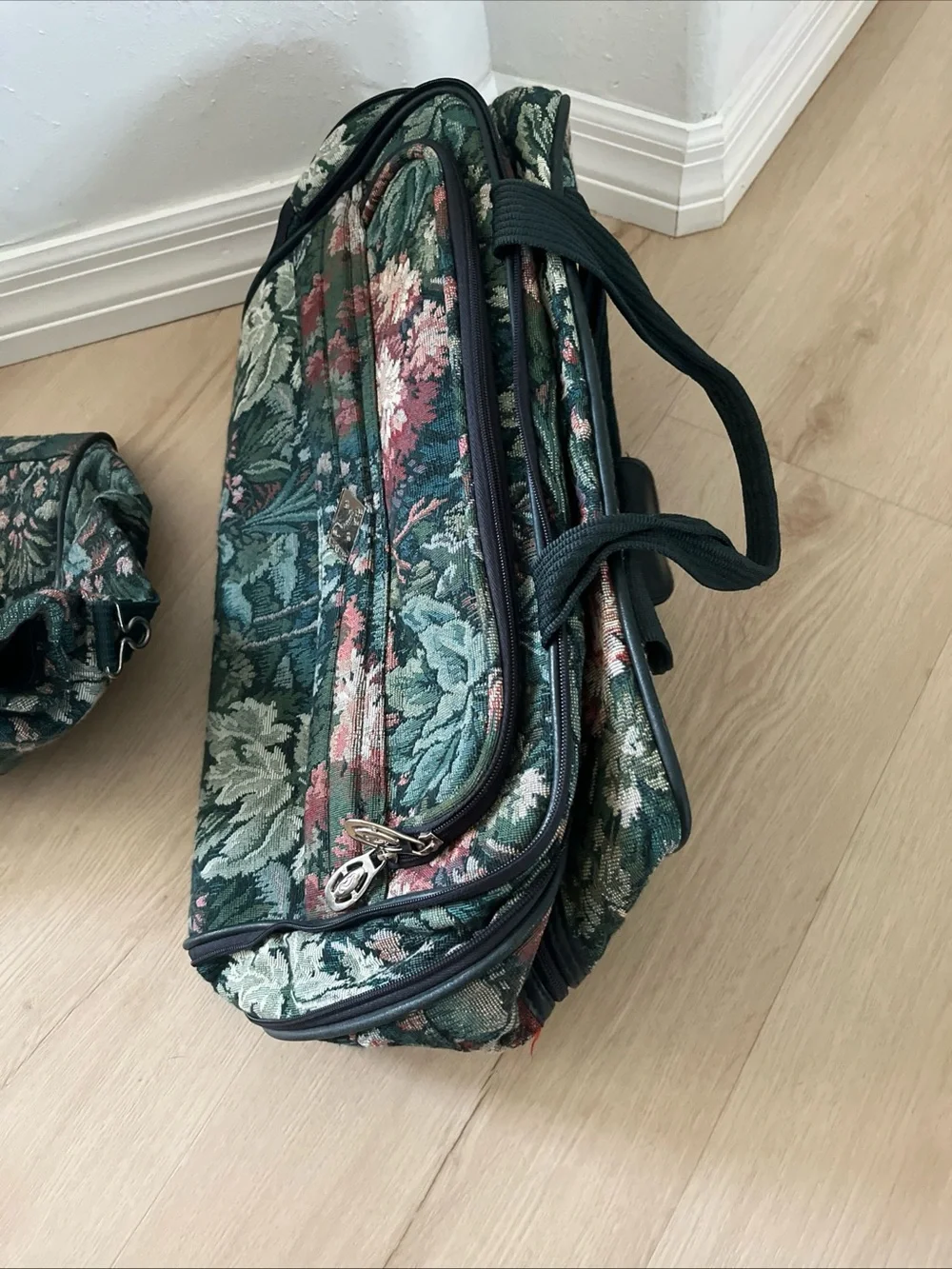 Vintage Atlantic Floral Tapestry Overnight Travel Duffel Bag Weekender Set Of 2